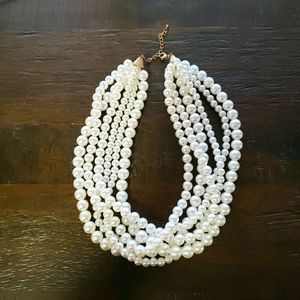 Six String Faux Pearl Necklace